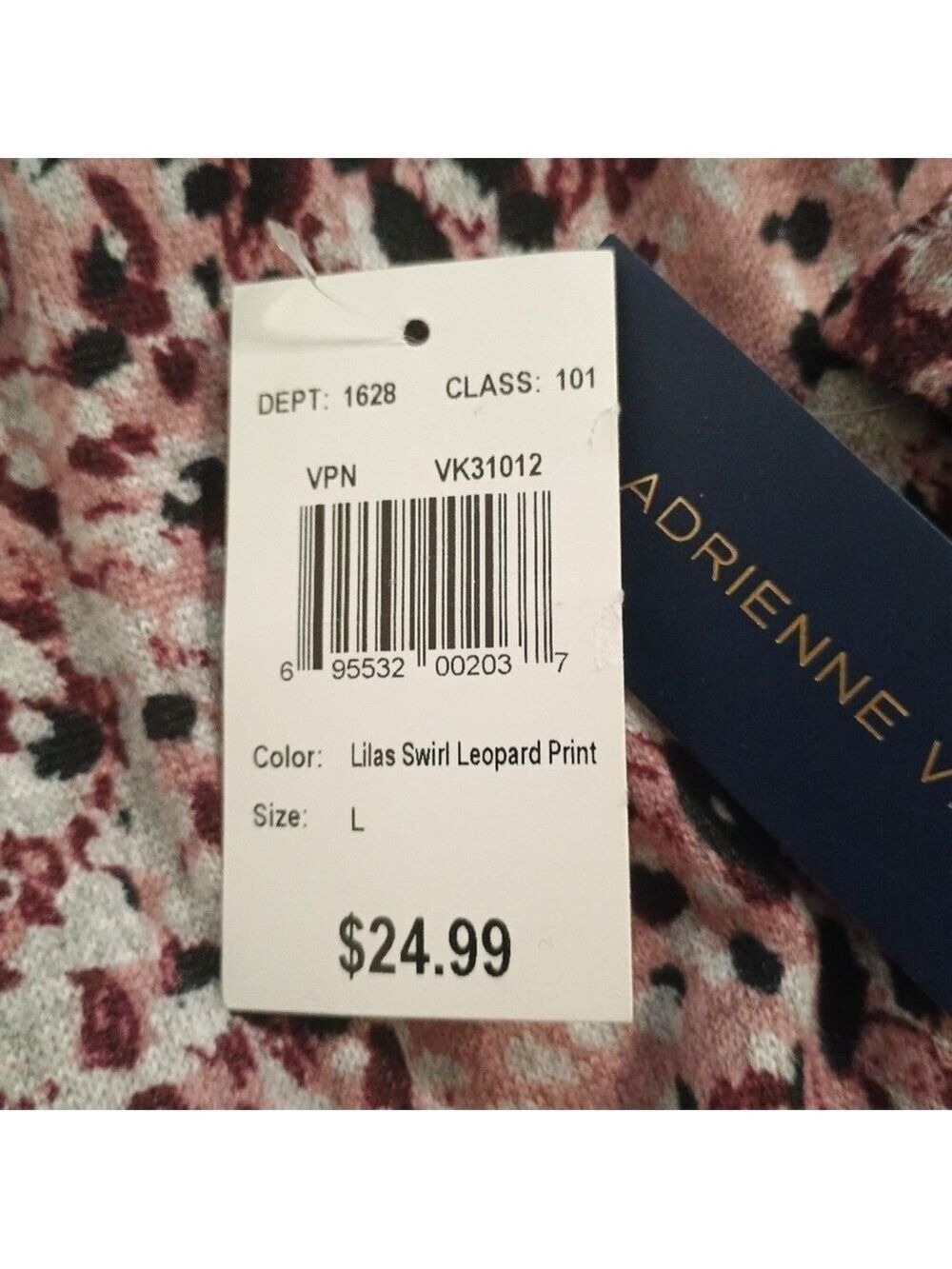 NWT Adrienne Vittadini Lilac Swirl Animal Print Wrap Sweater Size Large - Picture 6 of 9